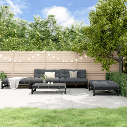 5-Tlg. Garten-Lounge-Set Mit Kissen Honigbraun Massivholz