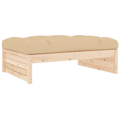 4-Tlg. Garten-Lounge-Set Mit Kissen Massivholz