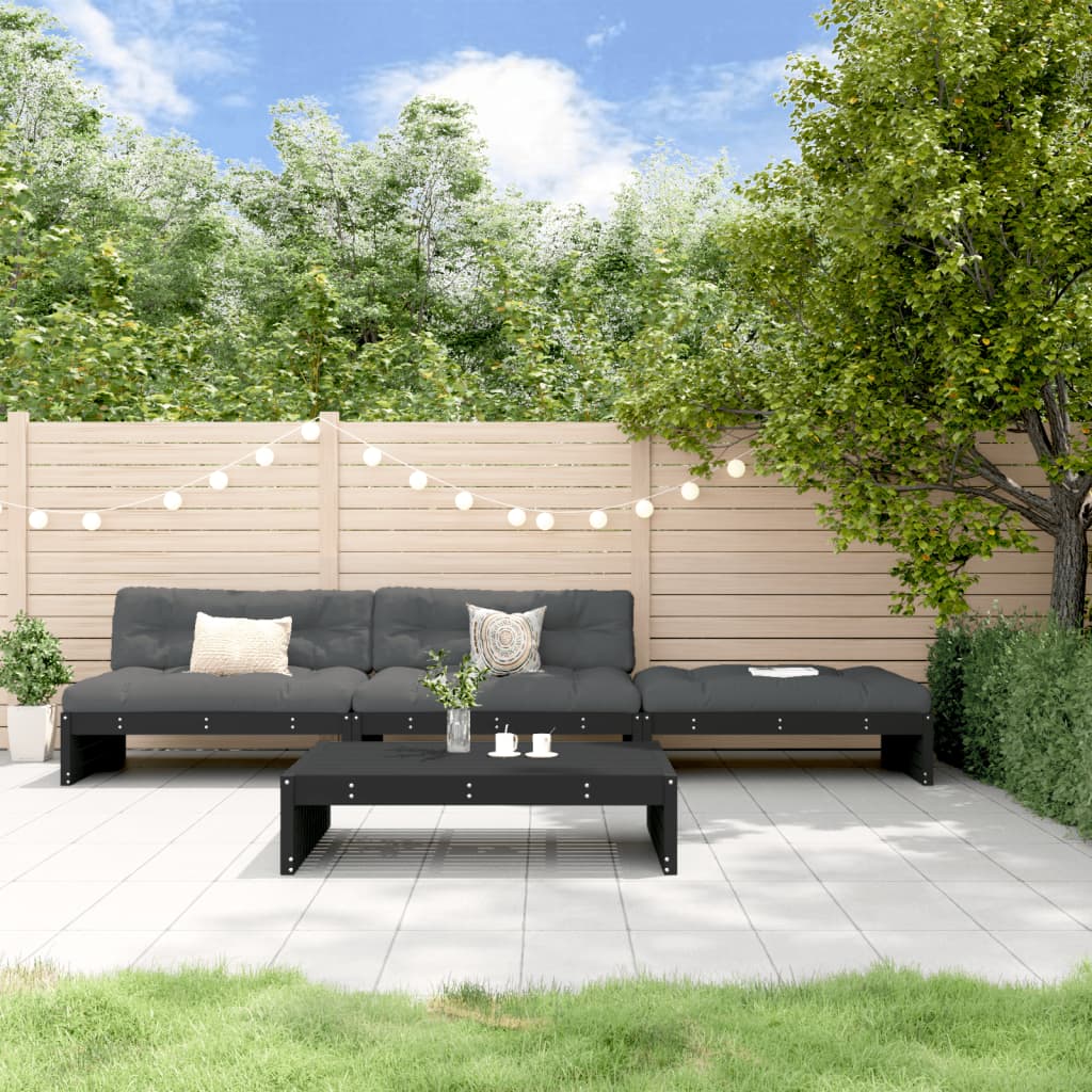 4-Tlg. Garten-Lounge-Set Mit Kissen Massivholz