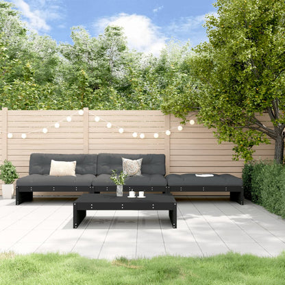 4-Tlg. Garten-Lounge-Set Mit Kissen Massivholz