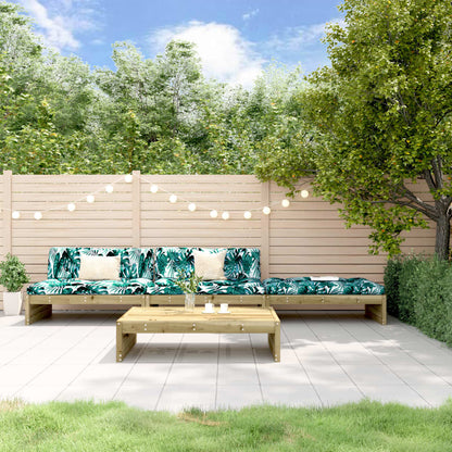 4-Tlg. Garten-Lounge-Set Mit Kissen Massivholz