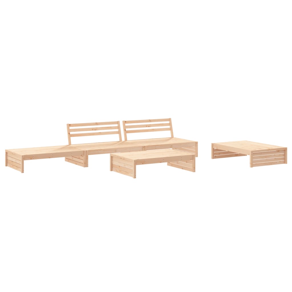 5-Tlg. Garten-Lounge-Set Mit Kissen Massivholz