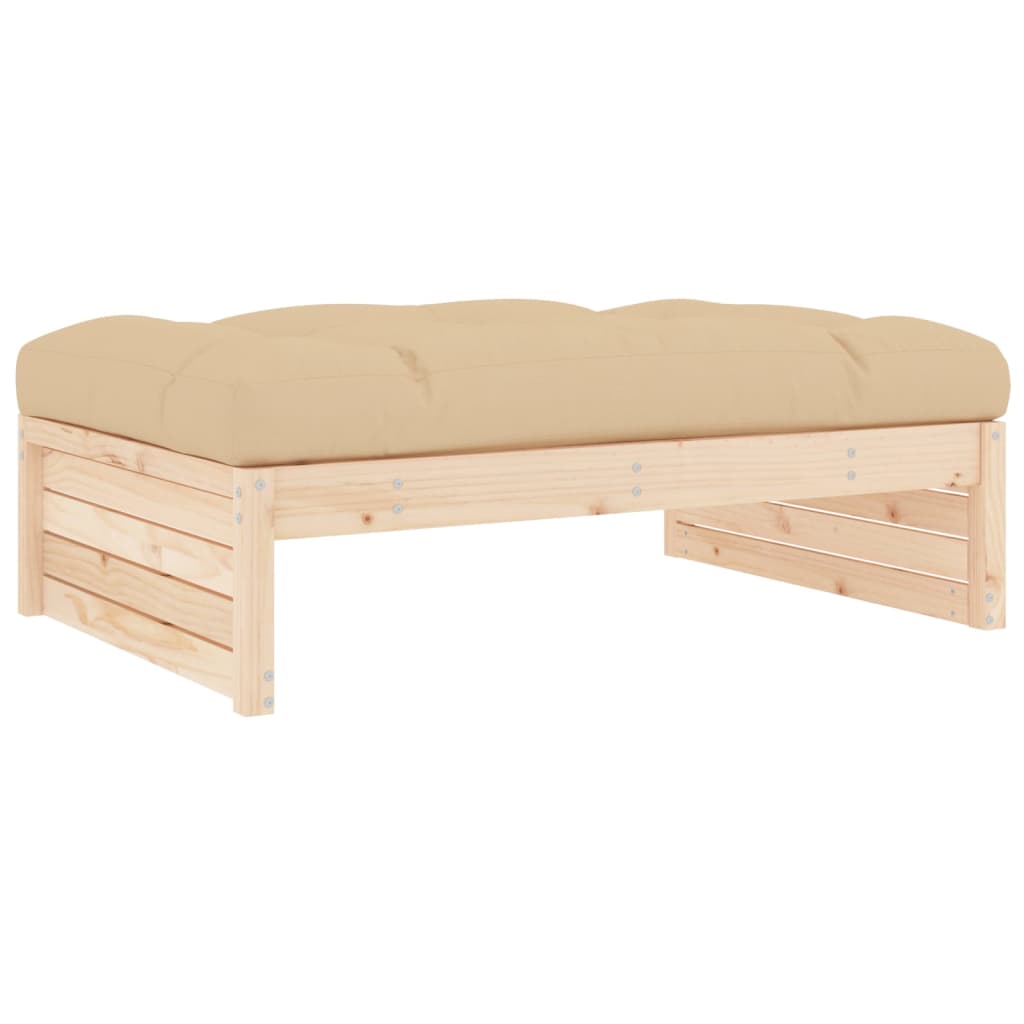 5-Tlg. Garten-Lounge-Set Mit Kissen Massivholz