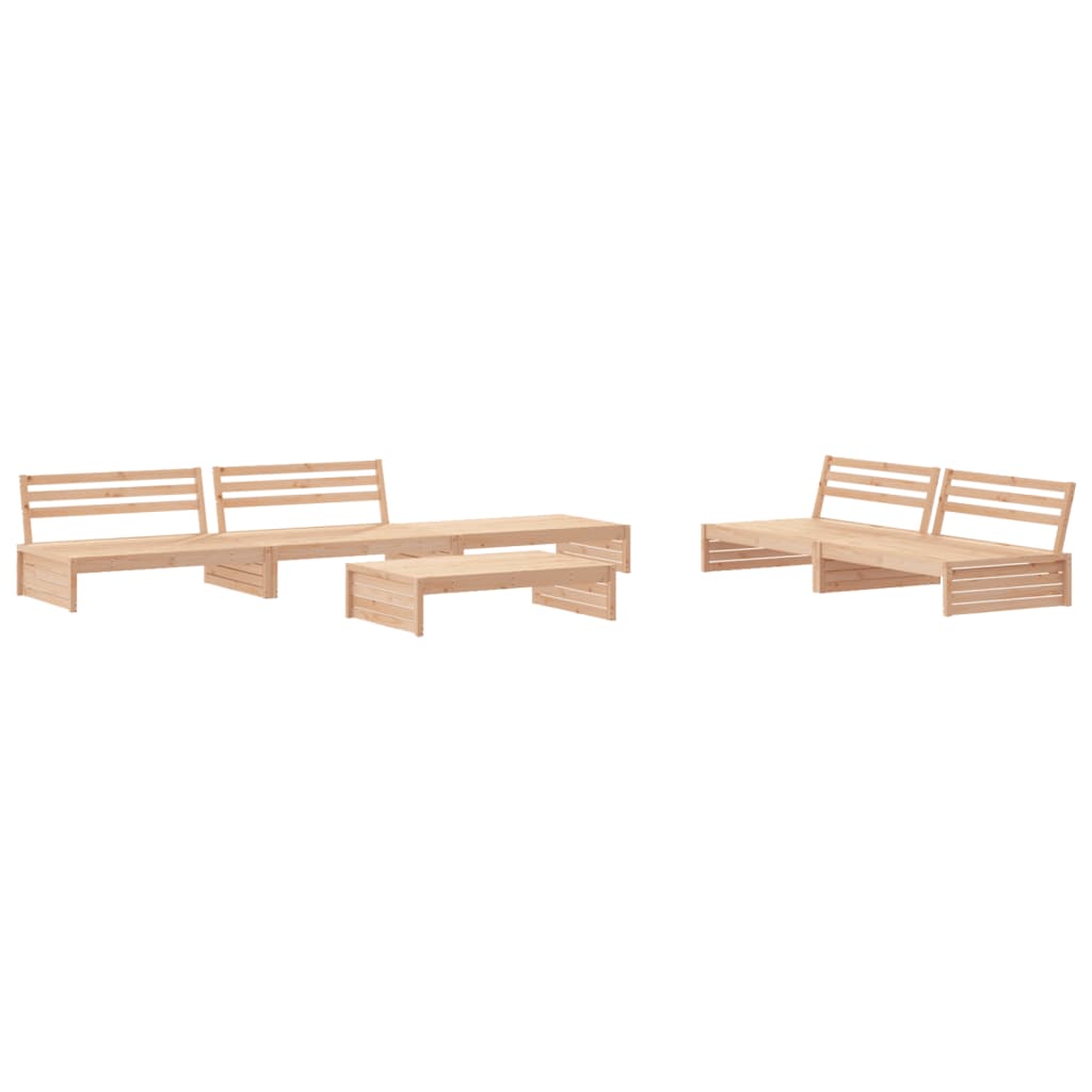 6-Tlg. Garten-Lounge-Set Mit Kissen Massivholz