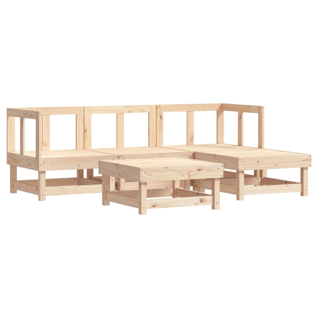 5-Tlg. Garten-Lounge-Set Massivholz Kiefer