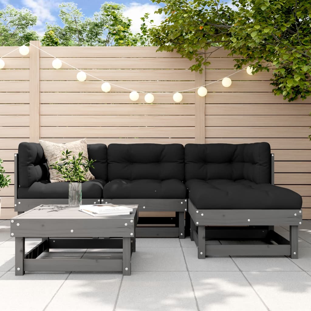 5-Tlg. Garten-Lounge-Set Massivholz Kiefer