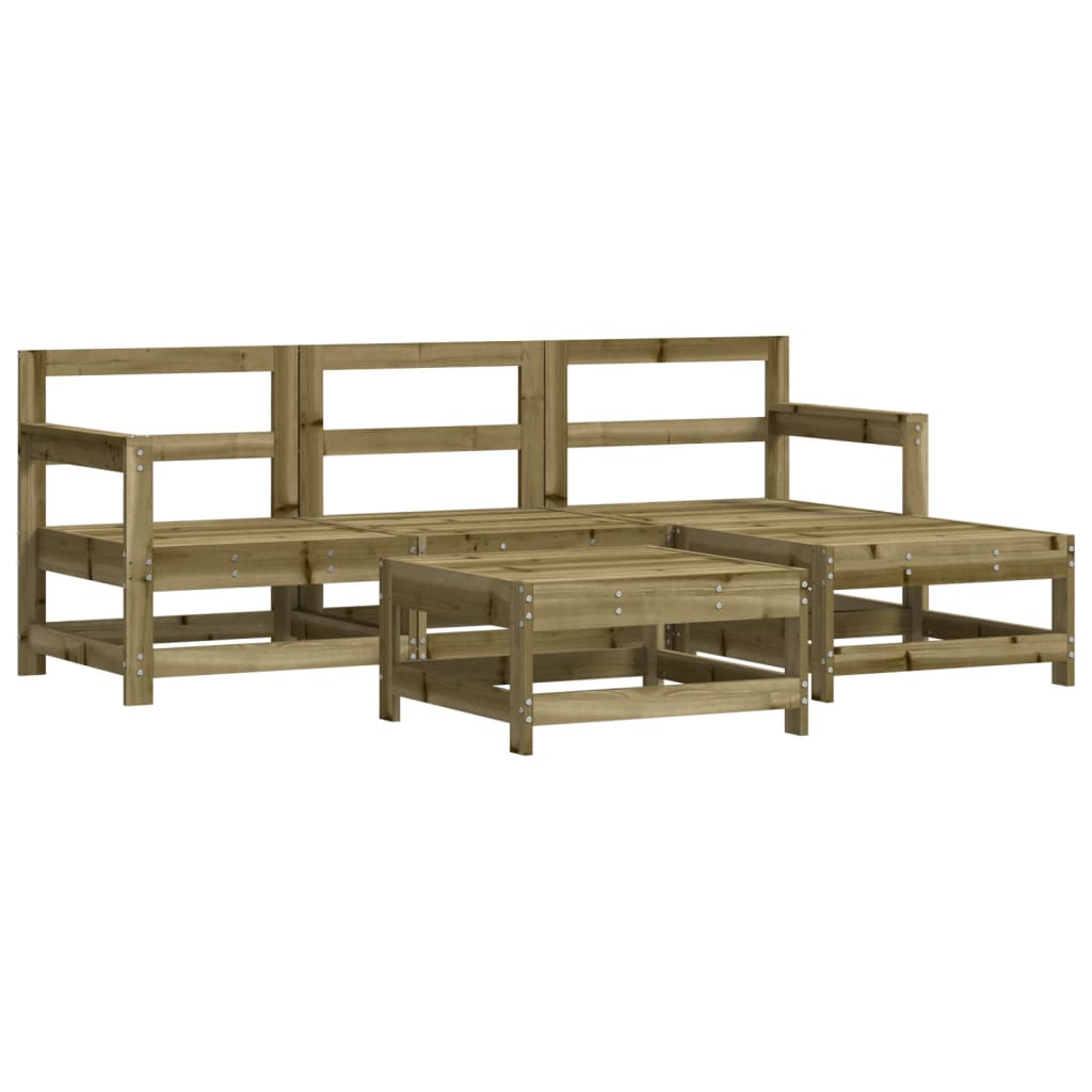 5-Tlg. Garten-Lounge-Set Kiefernholz Imprägniert