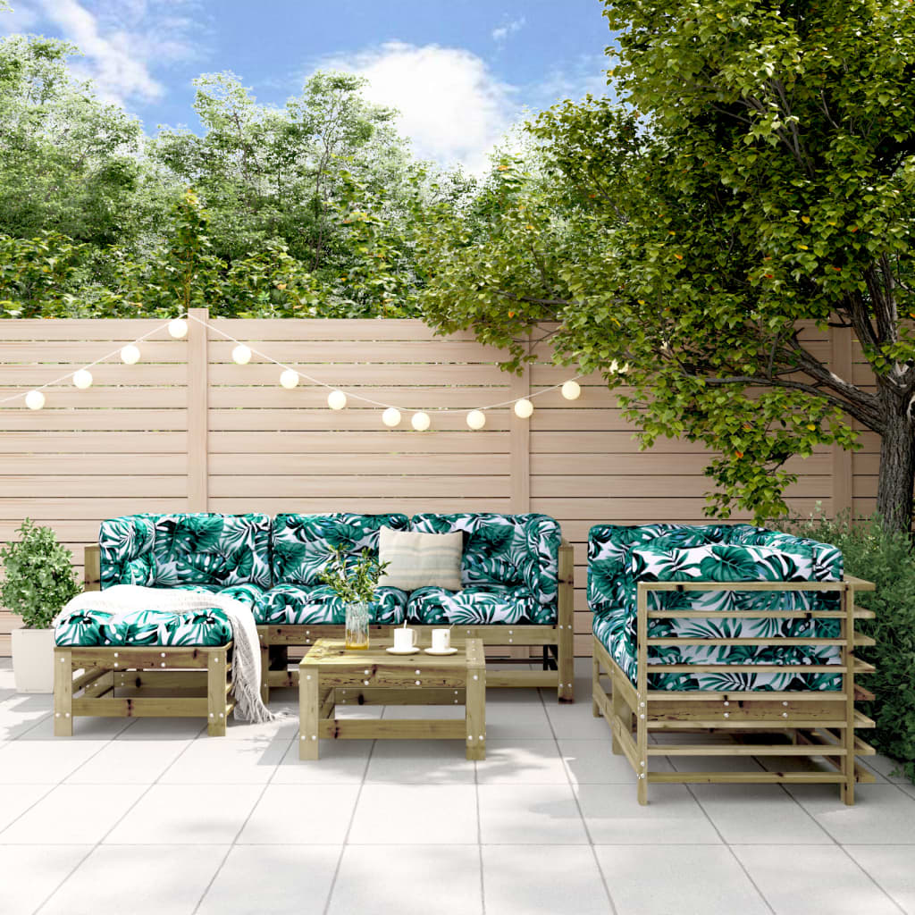 7-Tlg. Garten-Lounge-Set Massivholz Douglasie