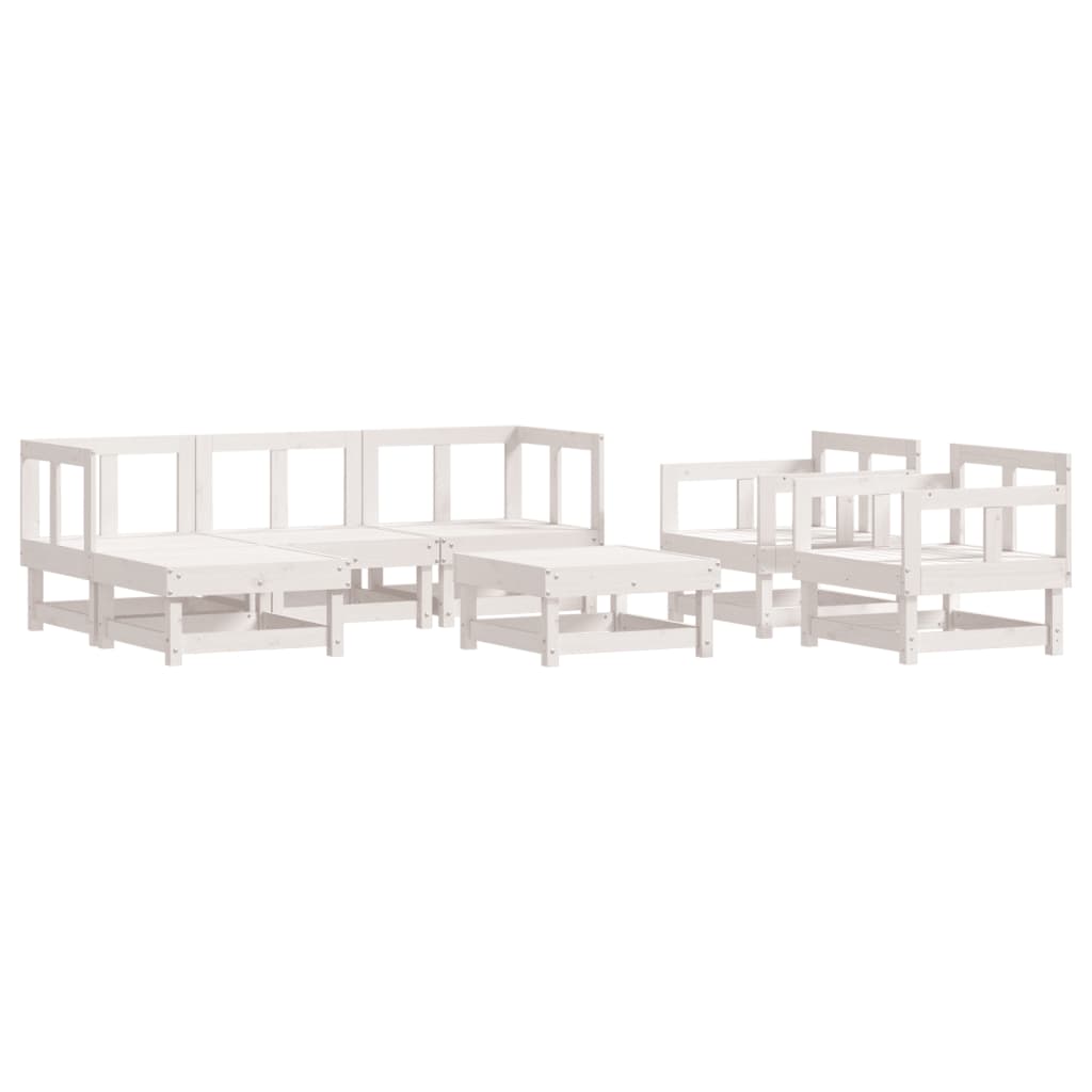 7-Tlg. Garten-Lounge-Set Massivholz Kiefer