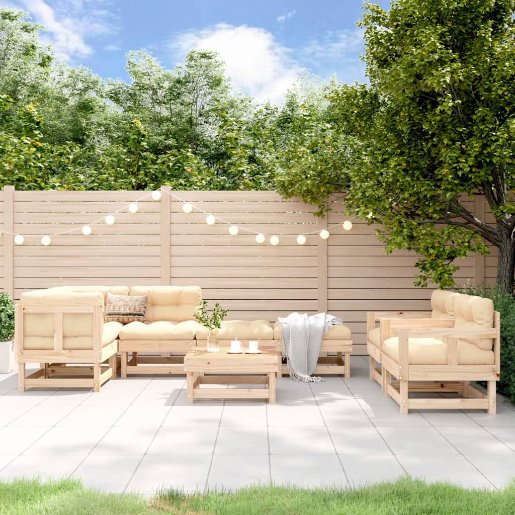 8-Tlg. Garten-Lounge-Set Massivholz Kiefer