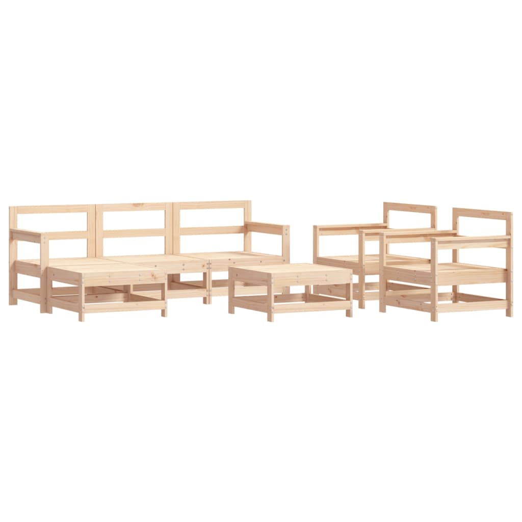 7-Tlg. Garten-Lounge-Set Massivholz Kiefer