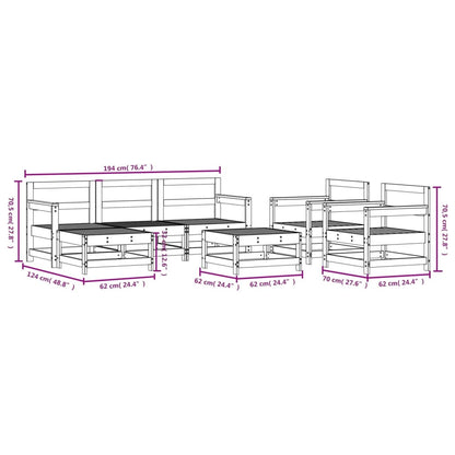 7-Tlg. Garten-Lounge-Set Massivholz Kiefer