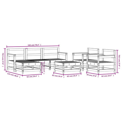 7-Tlg. Garten-Lounge-Set Massivholz Douglasie