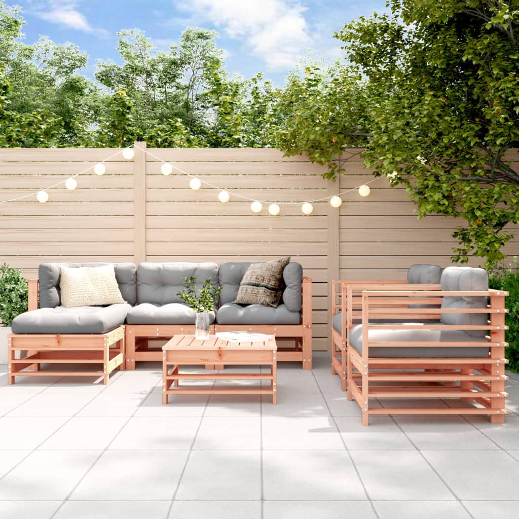 7-Tlg. Garten-Lounge-Set Massivholz Douglasie