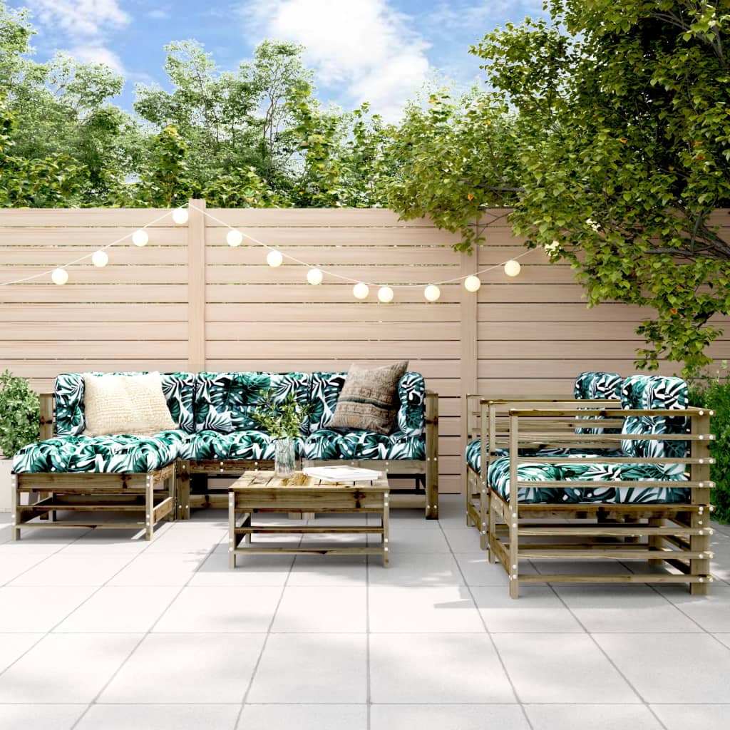 7-Tlg. Garten-Lounge-Set Massivholz Douglasie