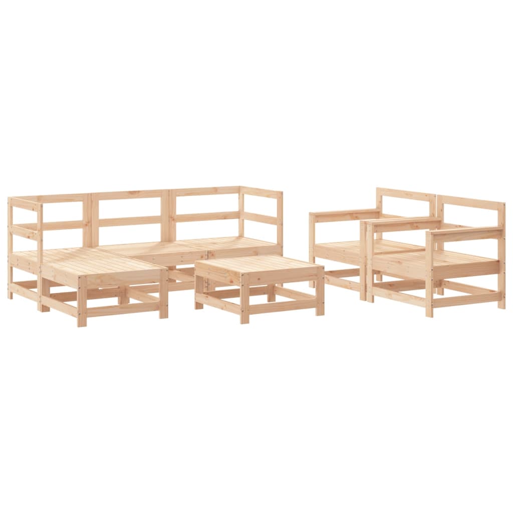 7-Tlg. Garten-Lounge-Set Massivholz Kiefer