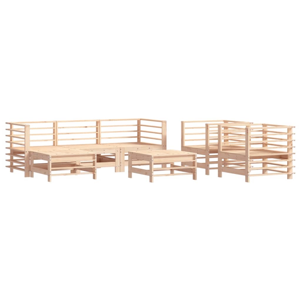 7-Tlg. Garten-Lounge-Set Massivholz Kiefer