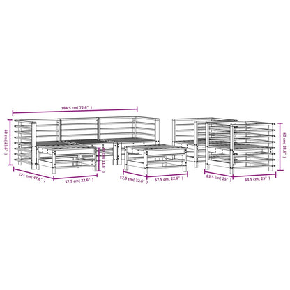 7-Tlg. Garten-Lounge-Set Massivholz Kiefer