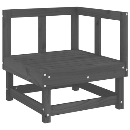 8-Tlg. Garten-Lounge-Set Grau Massivholz Kiefer