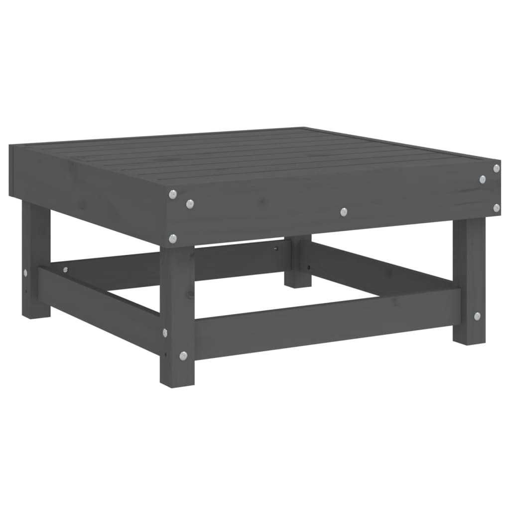 8-Tlg. Garten-Lounge-Set Grau Massivholz Kiefer