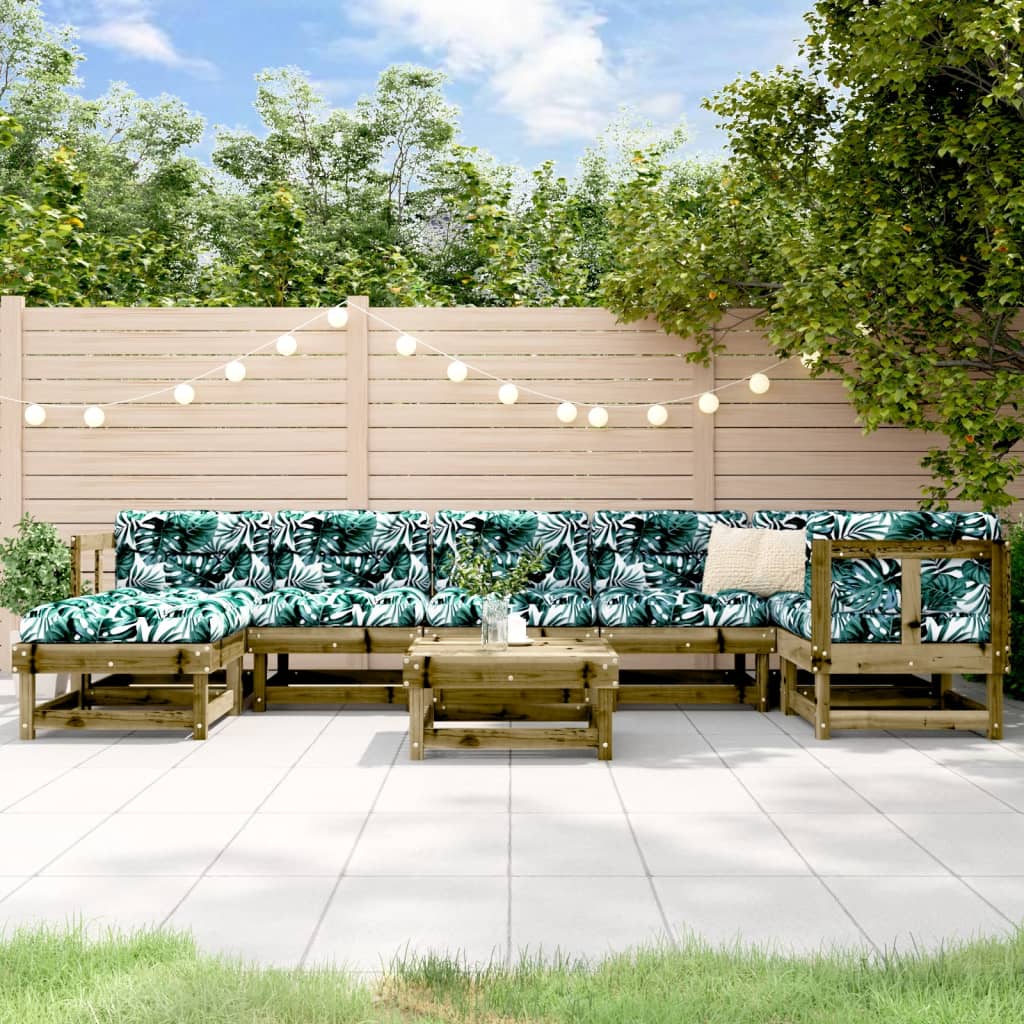 8-Tlg. Garten-Lounge-Set Massivholz Kiefer