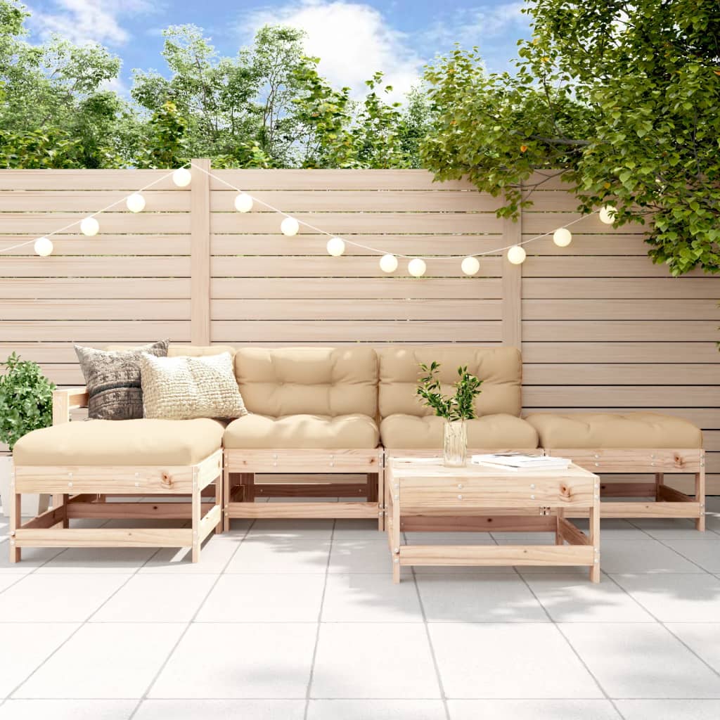 6-Tlg. Garten-Lounge-Set Imprägniertes Kiefernholz