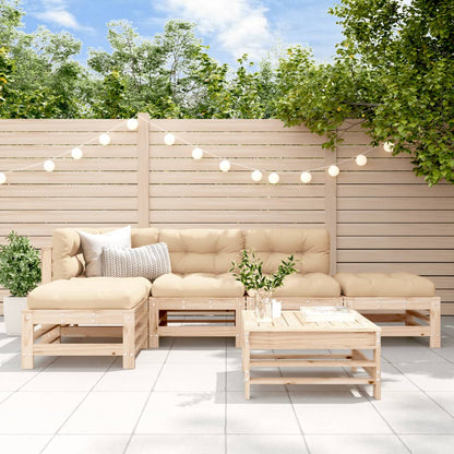 6-Tlg. Garten-Lounge-Set Massivholz Douglasie