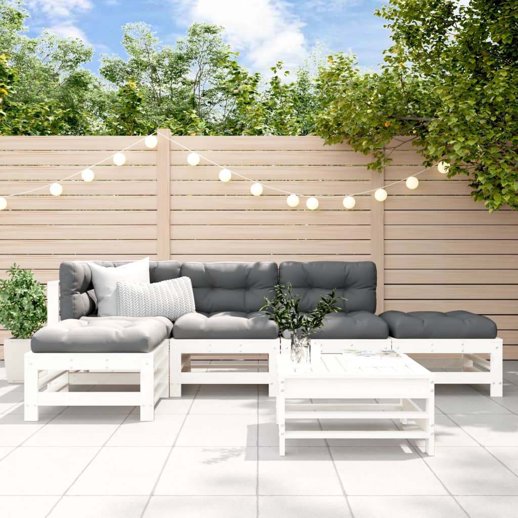 6-Tlg. Garten-Lounge-Set Massivholz Douglasie