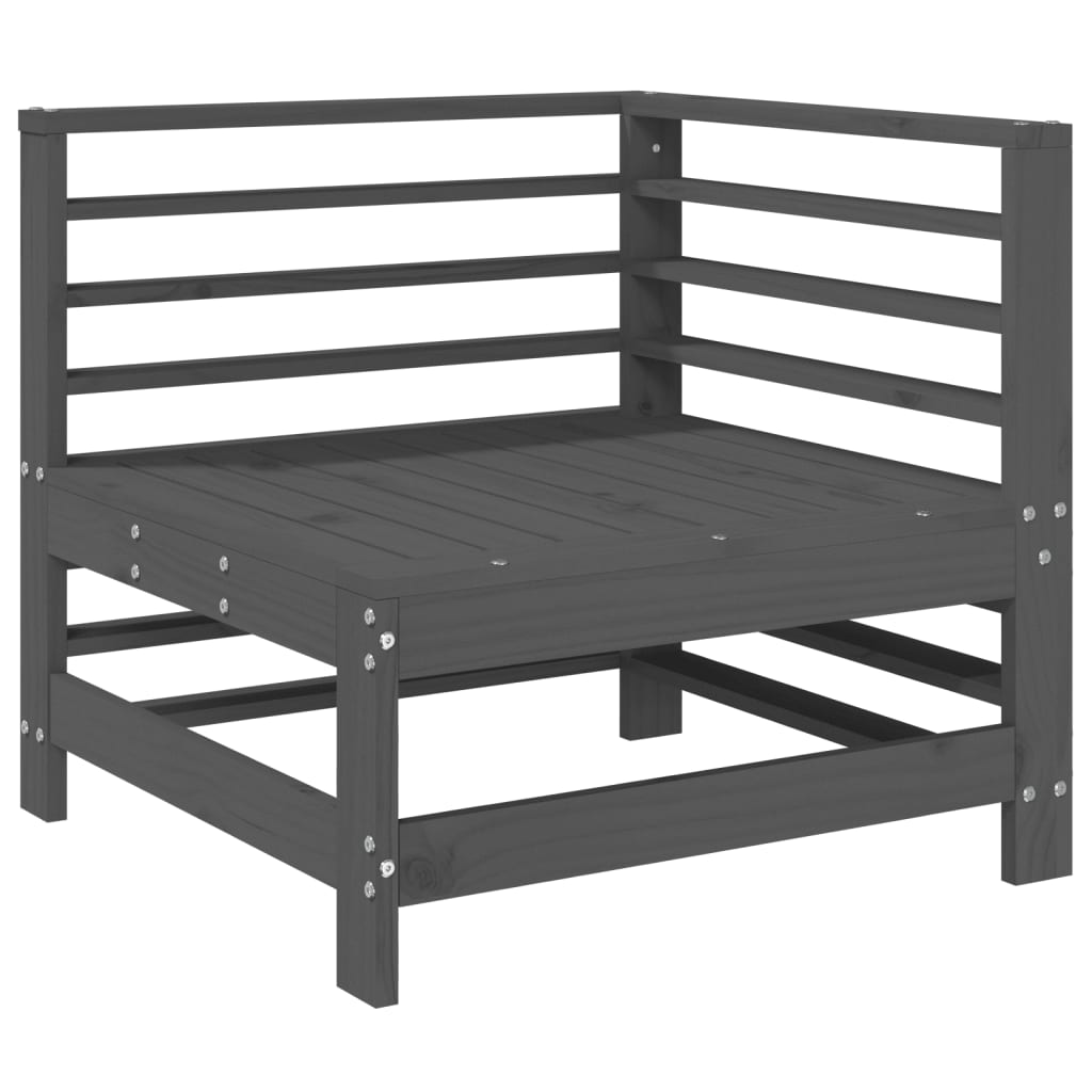6-Tlg. Garten-Lounge-Set Grau Massivholz Kiefer
