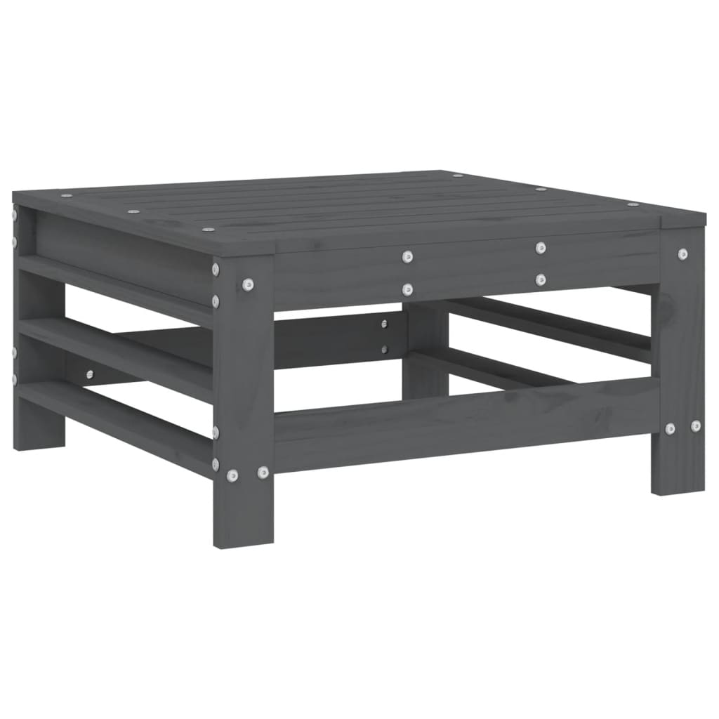 6-Tlg. Garten-Lounge-Set Grau Massivholz Kiefer