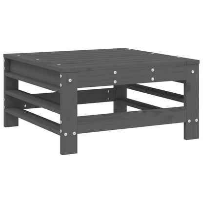 6-Tlg. Garten-Lounge-Set Grau Massivholz Kiefer