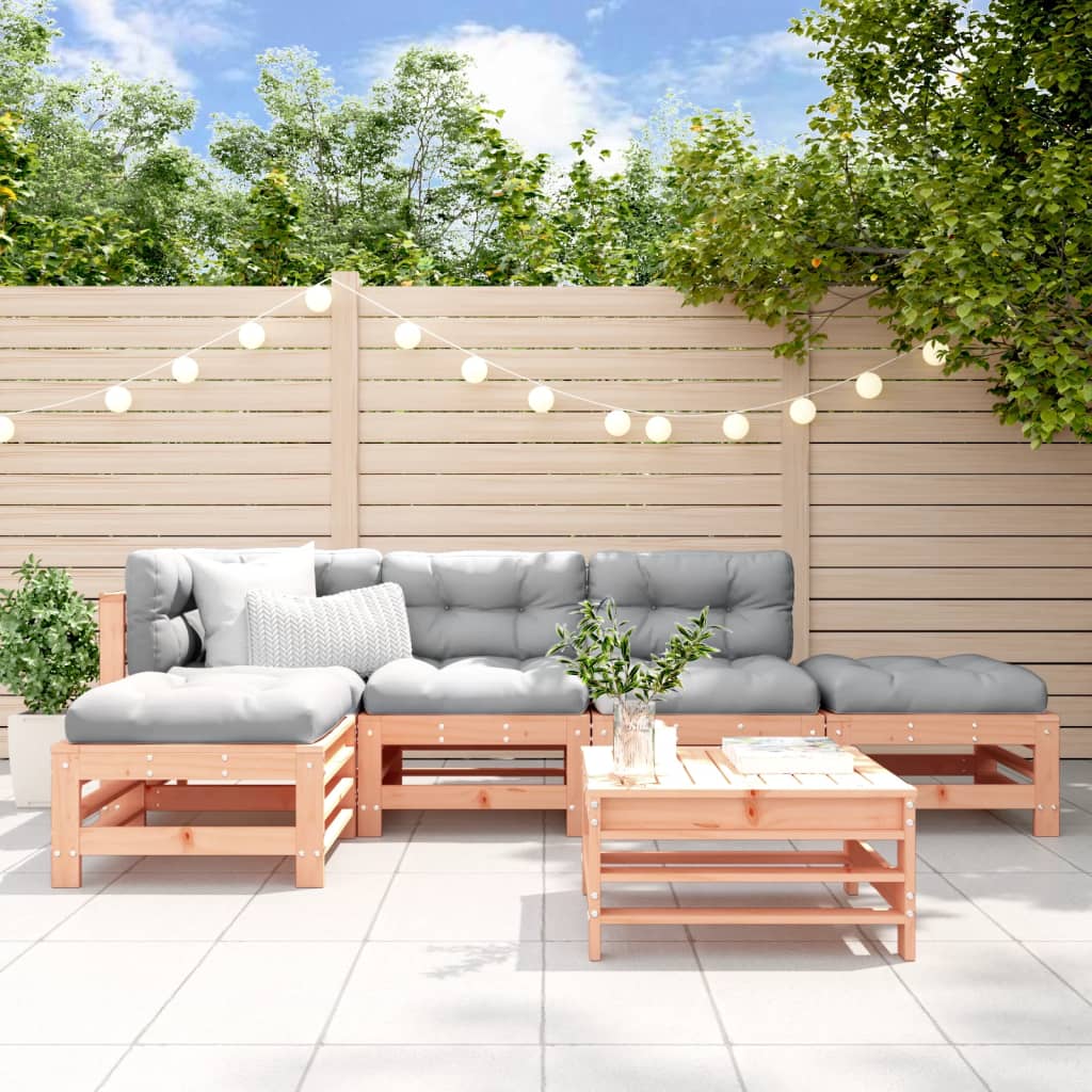 6-Tlg. Garten-Lounge-Set Massivholz Douglasie