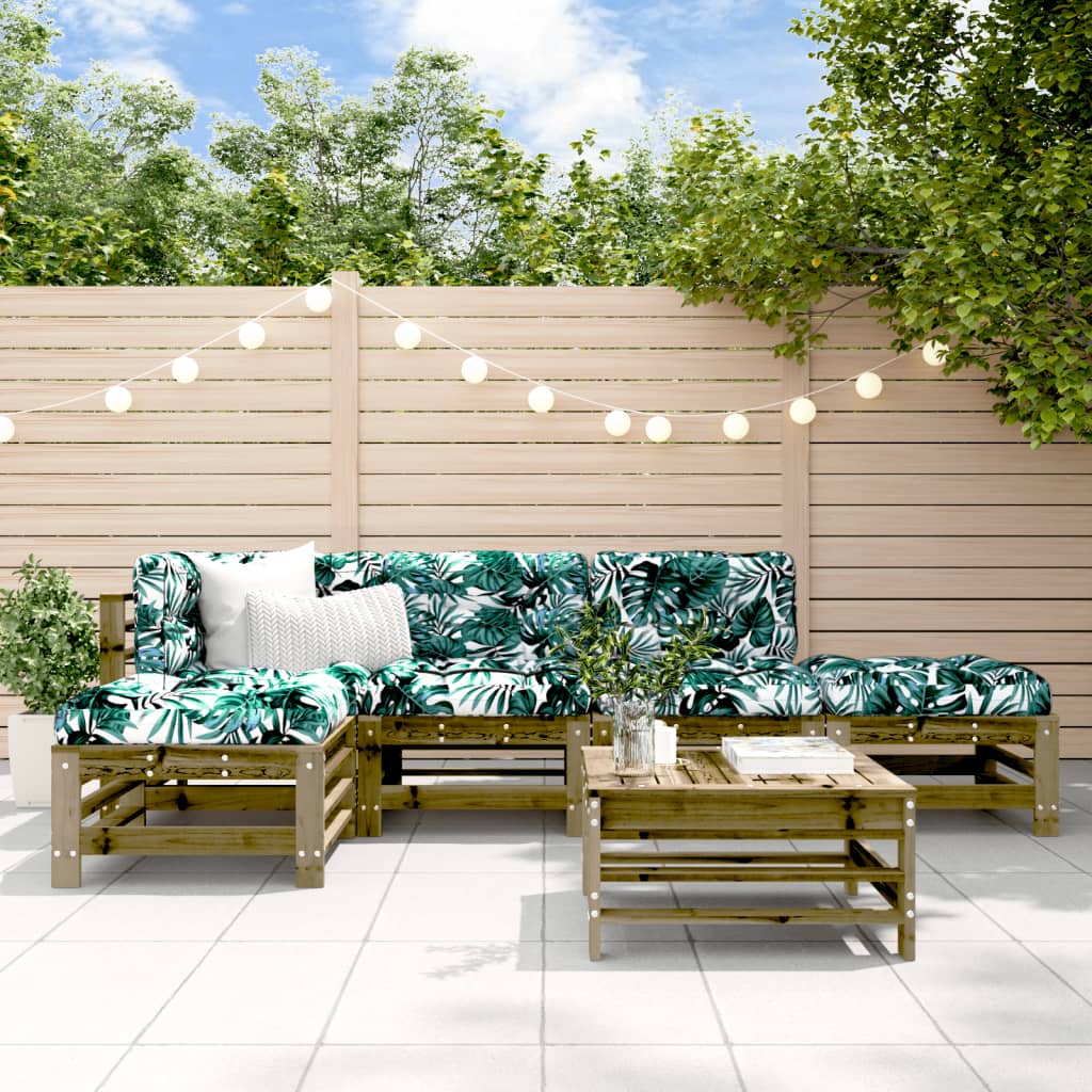 6-Tlg. Garten-Lounge-Set Massivholz Douglasie