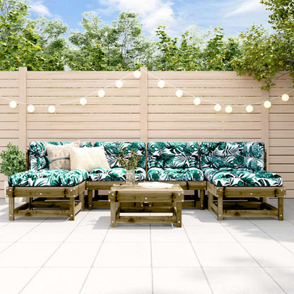 7-Tlg. Garten-Lounge-Set Kiefernholz Imprägniert