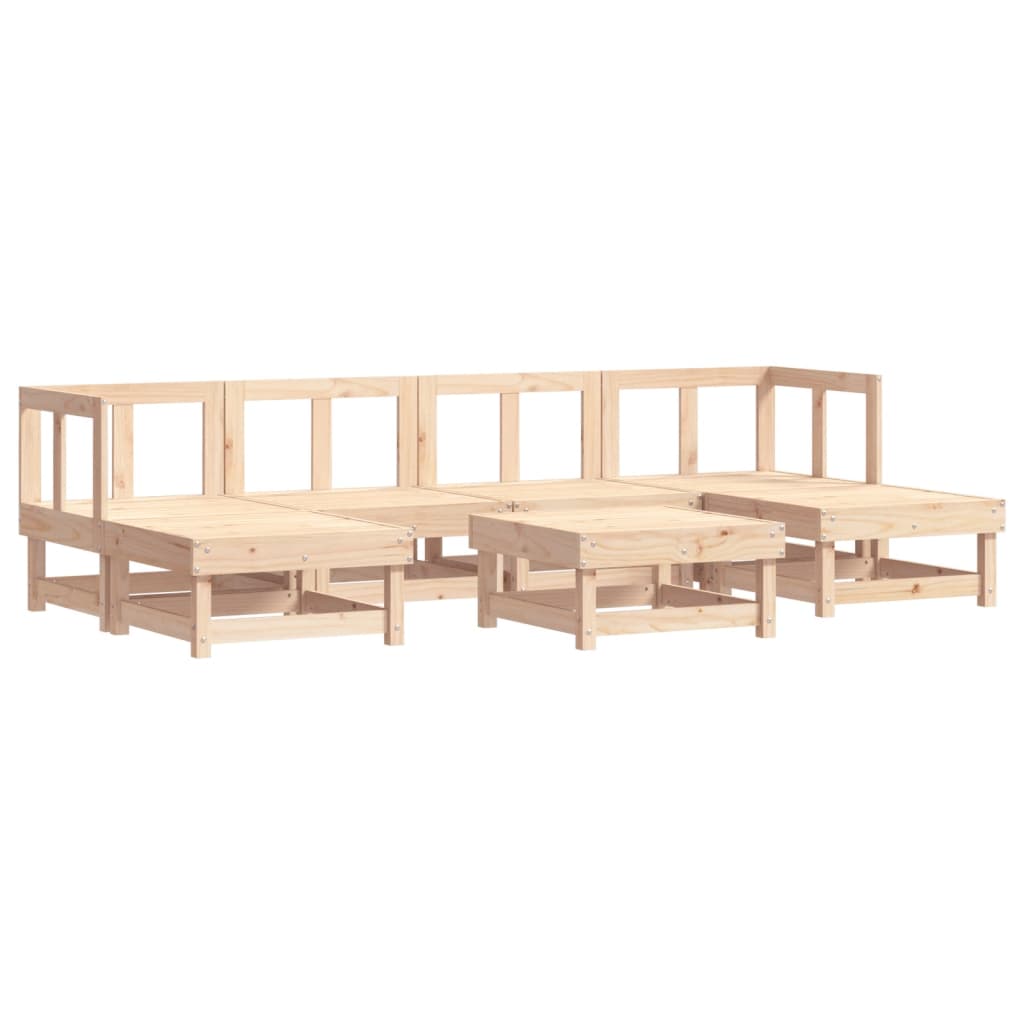 7-Tlg. Garten-Lounge-Set Massivholz Kiefer
