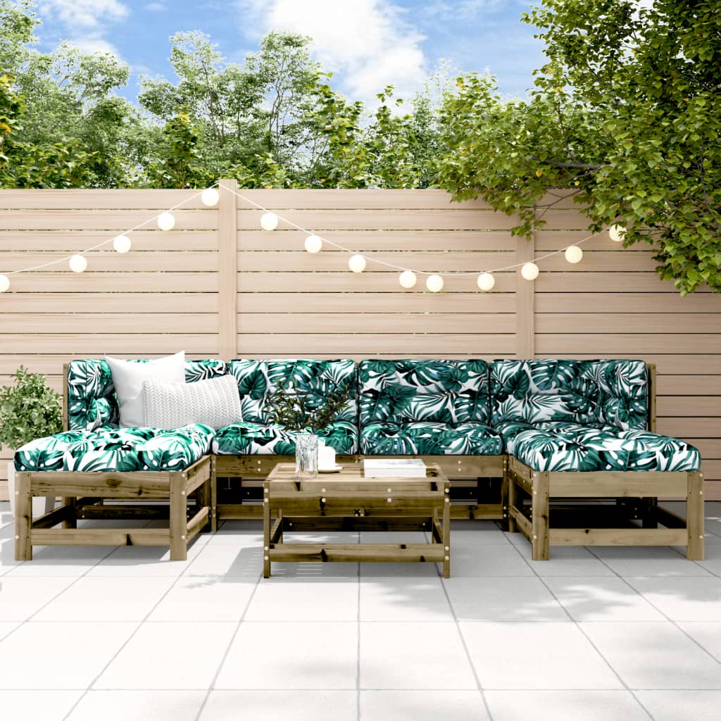 7-Tlg. Garten-Lounge-Set Kiefernholz Imprägniert