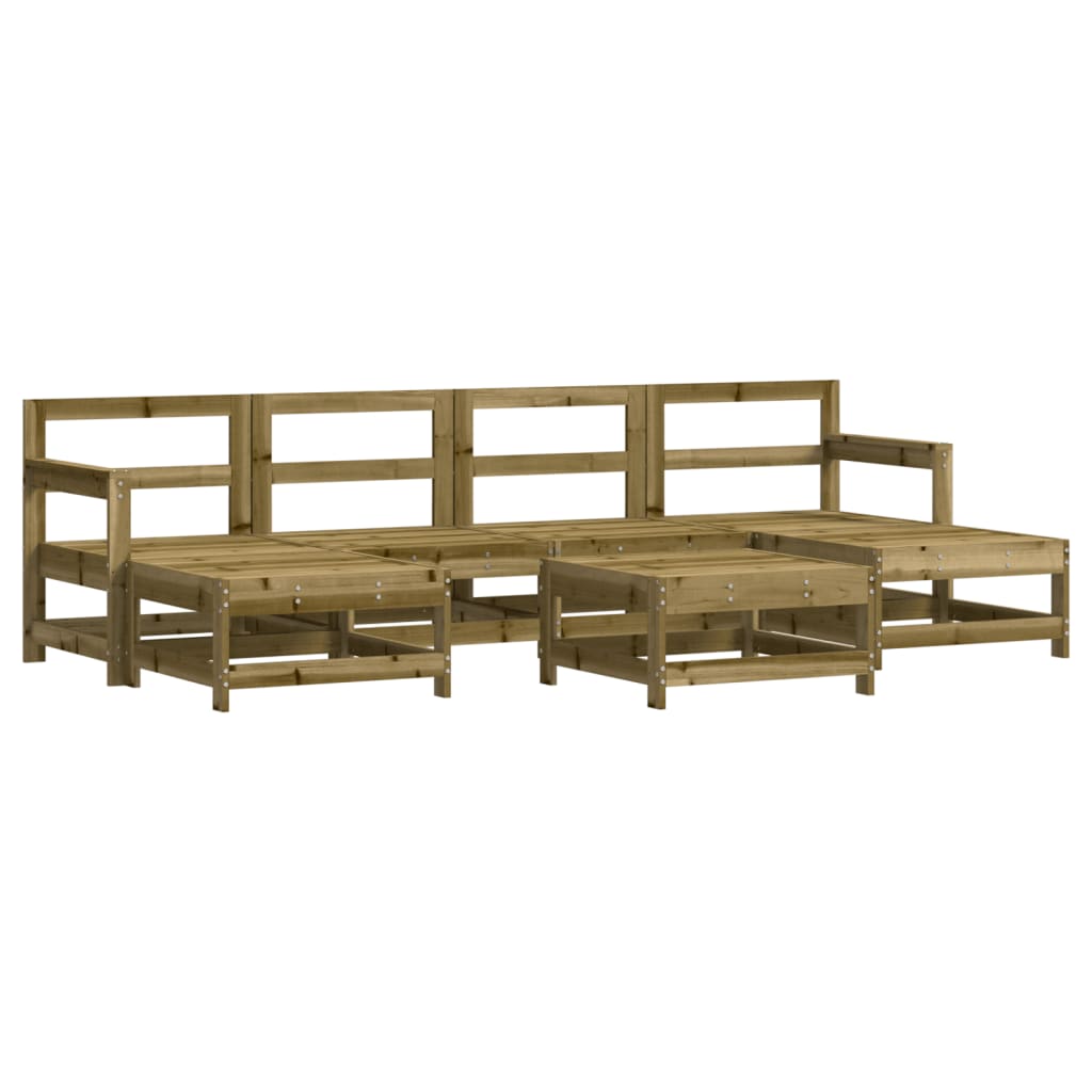 7-Tlg. Garten-Lounge-Set Kiefernholz Imprägniert