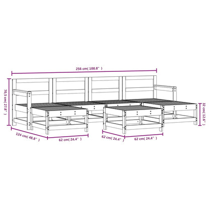 7-Tlg. Garten-Lounge-Set Kiefernholz Imprägniert