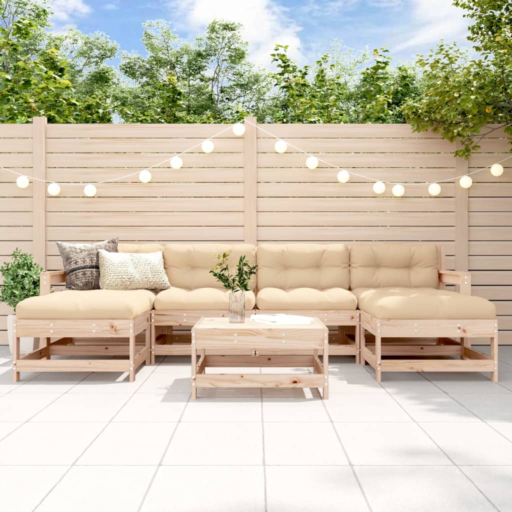 7-Tlg. Garten-Lounge-Set Kiefernholz Imprägniert