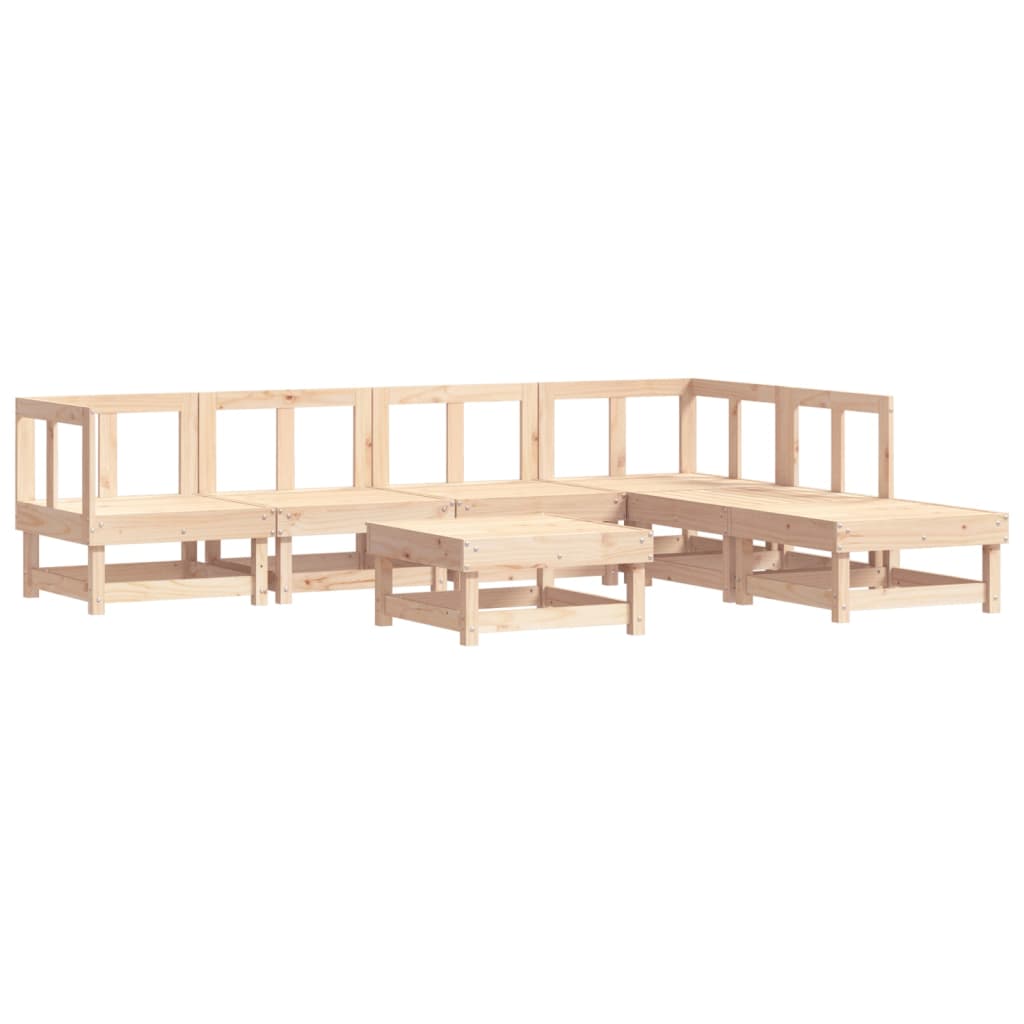 7-Tlg. Garten-Lounge-Set Massivholz Kiefer