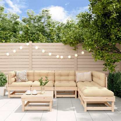 7-Tlg. Garten-Lounge-Set Massivholz Kiefer