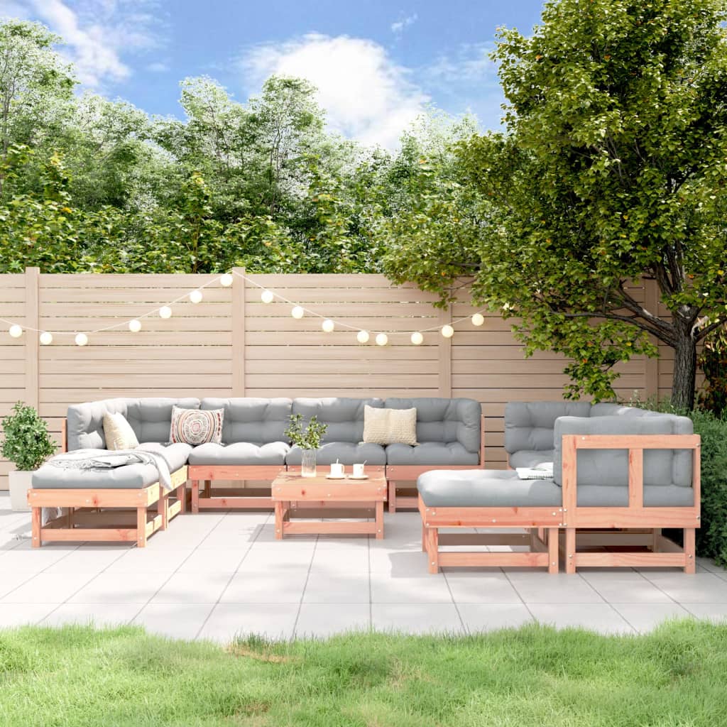11-Tlg. Garten-Lounge-Set Massivholz Douglasie