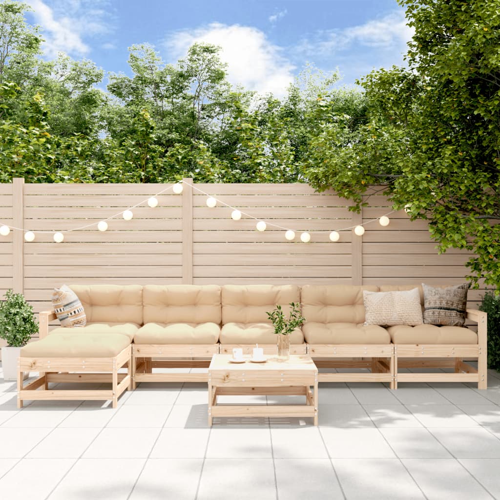 7-Tlg. Garten-Lounge-Set Kiefernholz Imprägniert