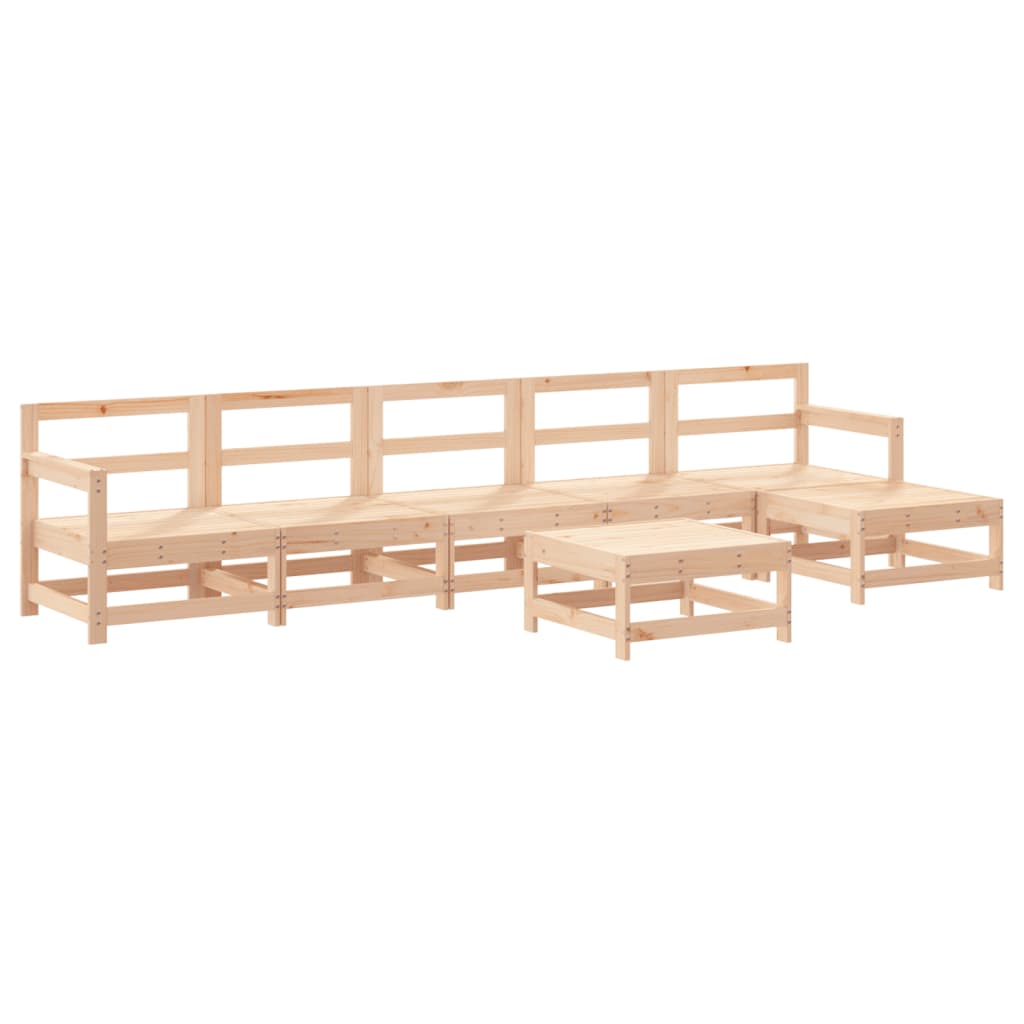7-Tlg. Garten-Lounge-Set Massivholz Kiefer