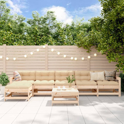 7-Tlg. Garten-Lounge-Set Massivholz Kiefer