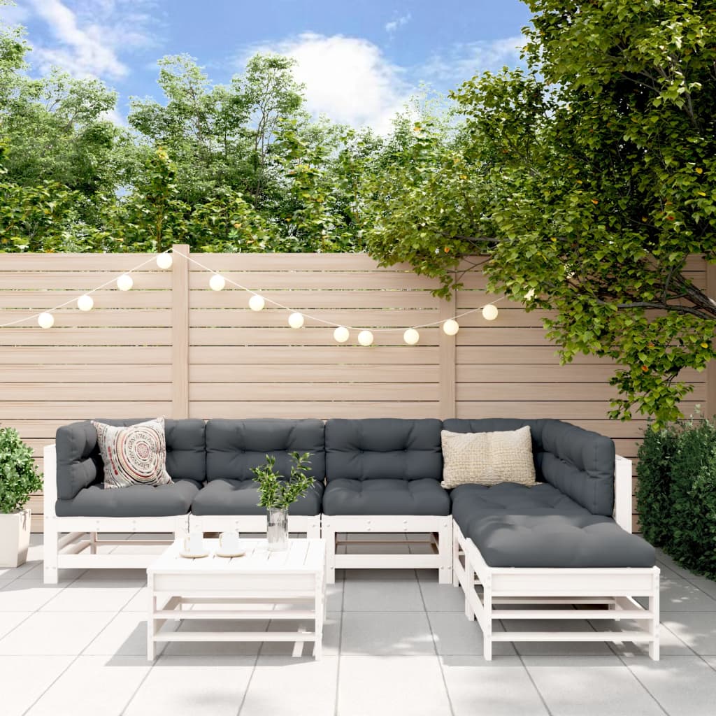 7-Tlg. Garten-Lounge-Set Massivholz Douglasie