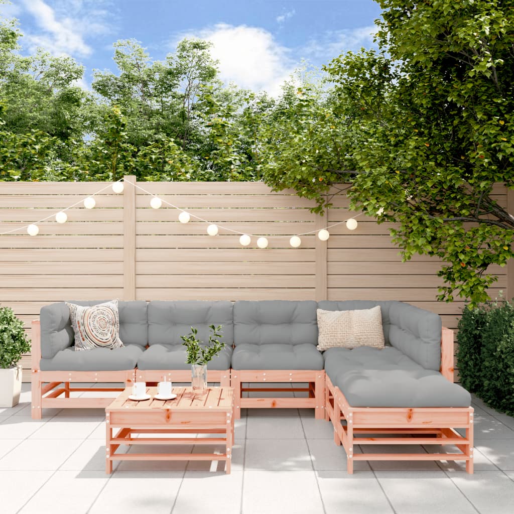 7-Tlg. Garten-Lounge-Set Massivholz Douglasie