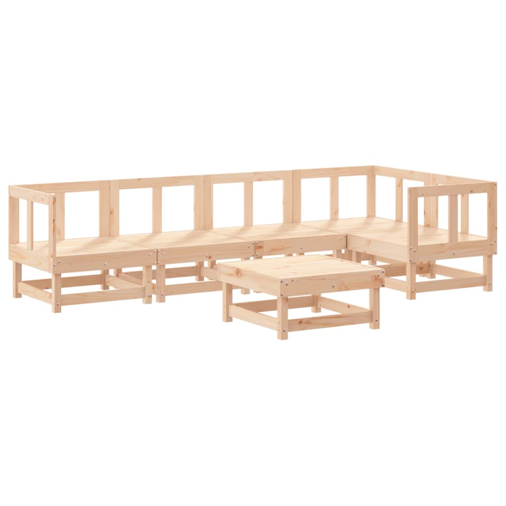 6-Tlg. Garten-Lounge-Set Massivholz Kiefer