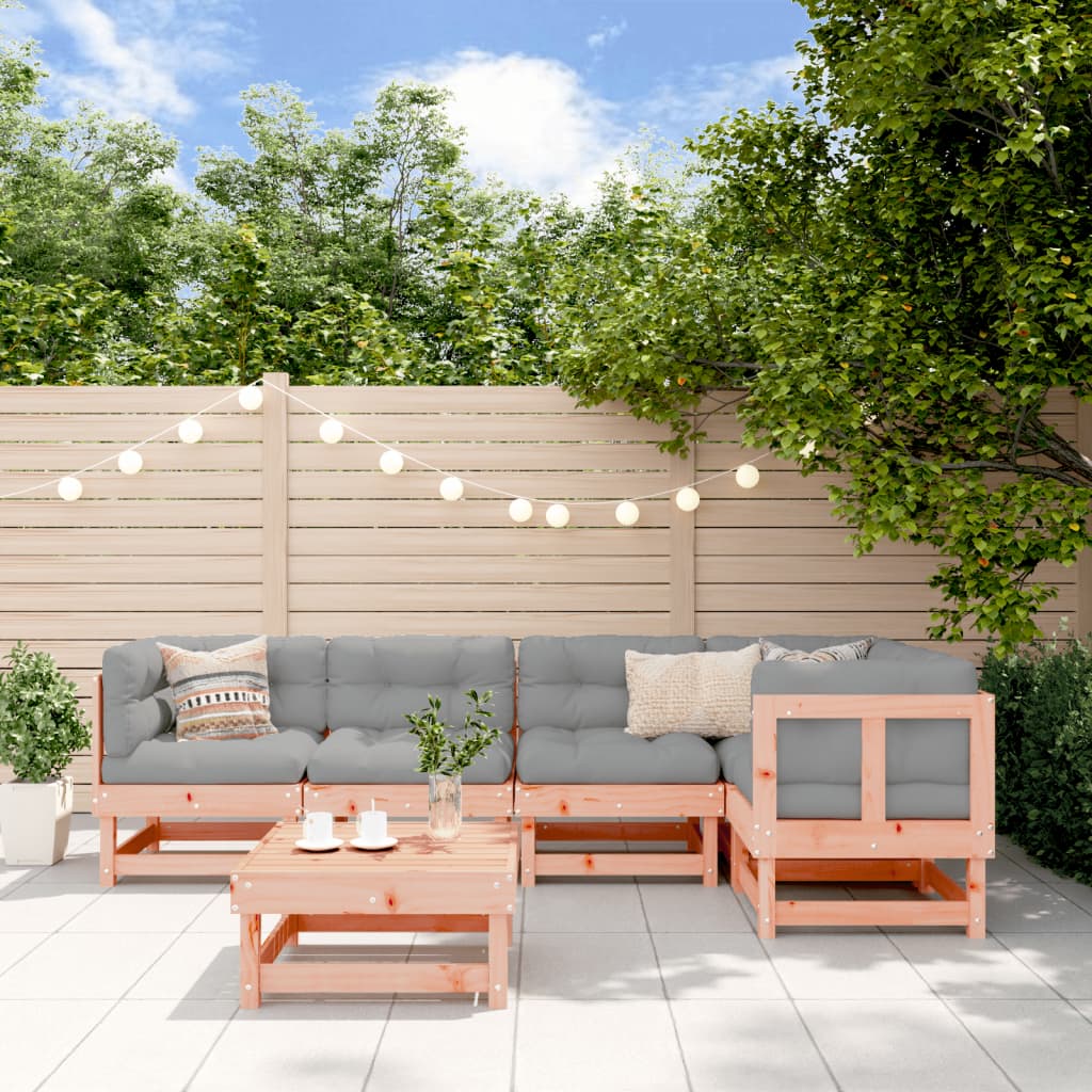 6-Tlg. Garten-Lounge-Set Massivholz Kiefer