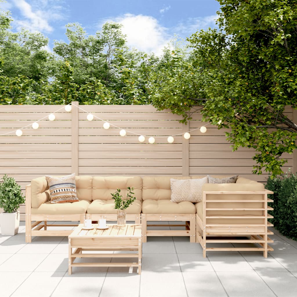 6-Tlg. Garten-Lounge-Set Massivholz Douglasie